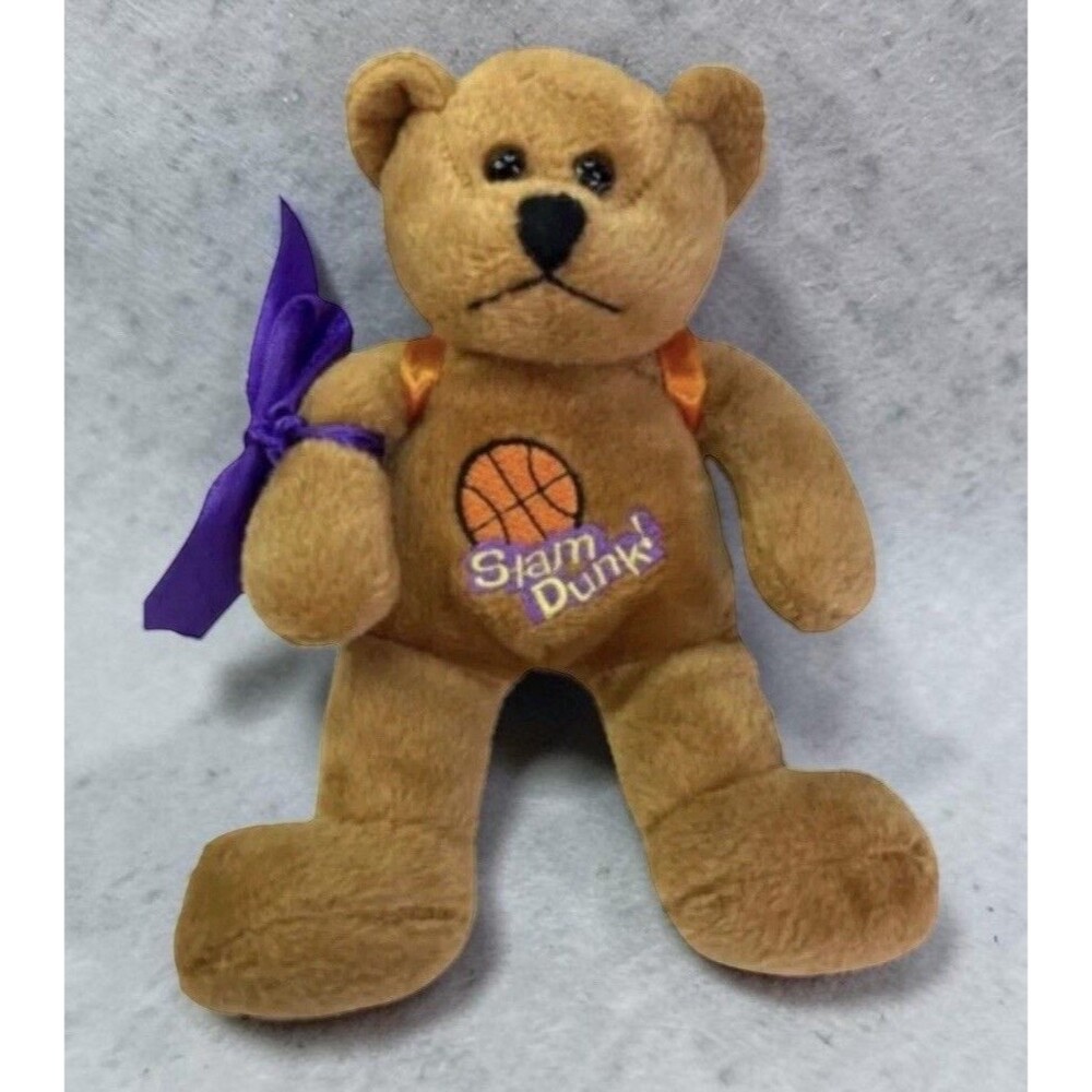 G.A.C. 2001 Slam Dunk Basketball Bear Plush Coin Bag Vintage 7”